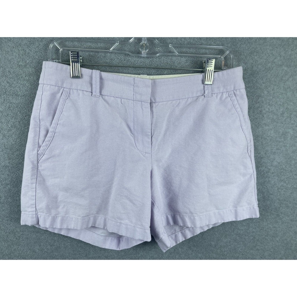 J Crew Shorts Womens 4 Purple Lavender Chino Low Rise Classic Beach Preppy
